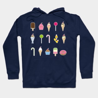 vector illustration of many desserts Hoodie